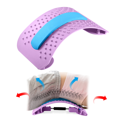 Back Stretcher Contiuously Variable Adjustable Back Massager for Lower Upper Back Pain Relief, Back Cracker for Bed & Chair &Car