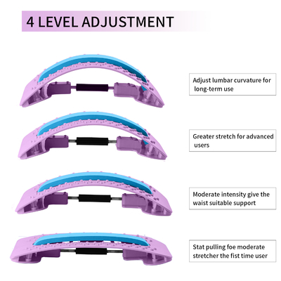 Back Stretcher Contiuously Variable Adjustable Back Massager for Lower Upper Back Pain Relief, Back Cracker for Bed & Chair &Car