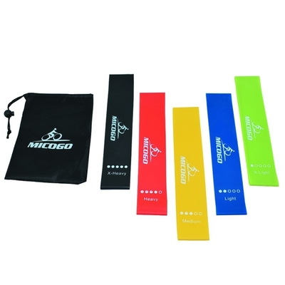 Custom Color Strength Resistance Bands with Bag for Daily Stretching Home Gym Assisted Training 5 Pcs Mini Exercise Band Set